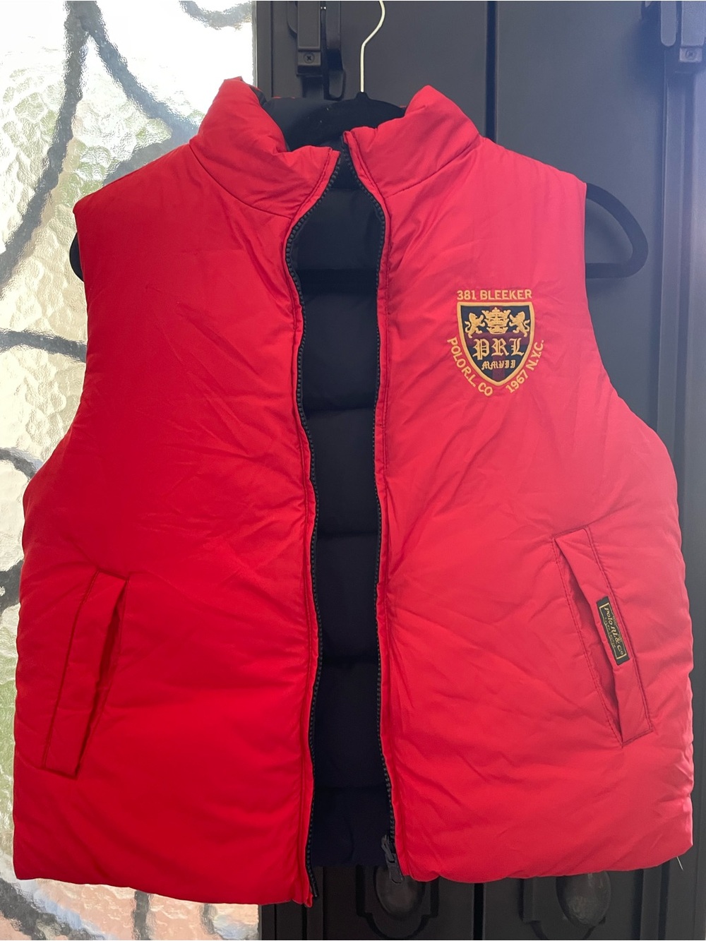Ralph Lauren Red Puffer Vest with Crest Patch - Kids